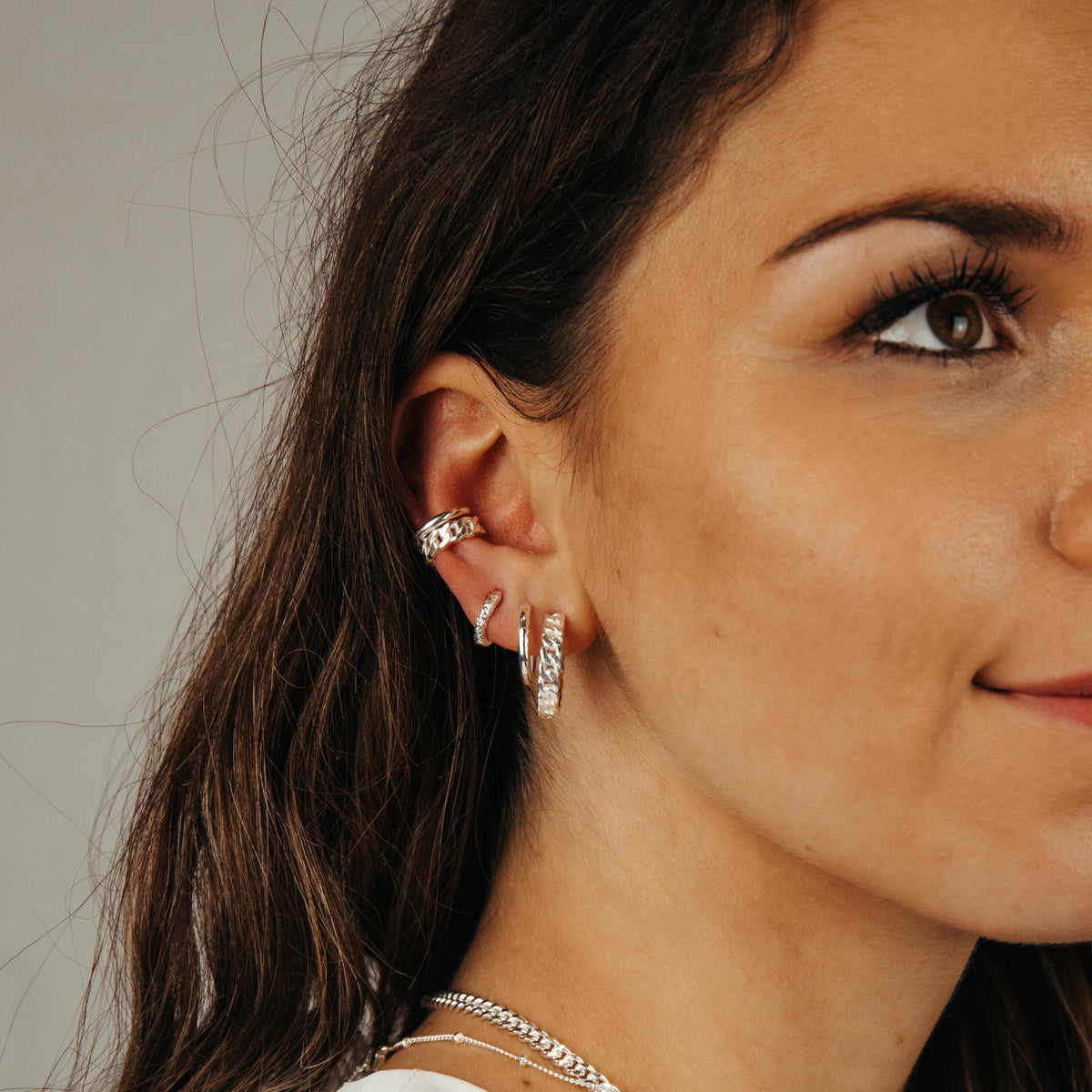 CLAIDE Schmuck Annie Earcuff silber mit Halsketten