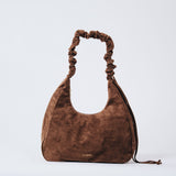 Scrunch Shoulder Bag - Large, Dark Brown