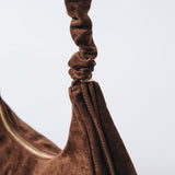 Scrunch Shoulder Bag - Large, Dark Brown