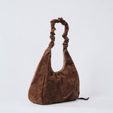 Scrunch Shoulder Bag - Large, Dark Brown