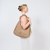 Scrunch Shoulder Bag - Large, Taupe