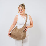 Scrunch Shoulder Bag - Large, Taupe