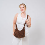 Scrunch Shoulder Bag - Small, Dark Brown