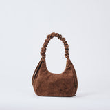 Scrunch Shoulder Bag - Small, Dark Brown