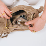 Scrunch Shoulder Bag - Small, Taupe