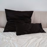 Satin Kopfkissenbezug Schwarz
