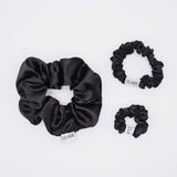Black Silk Scrunchies Bundle (3er-Pack)