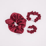 Red Silk Scrunchies Bundle (3er-Pack)