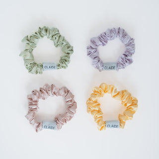 Claide Pastell Scrunchies – Elegante Haaraccessoires aus Satin-Seide
